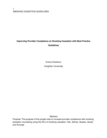 Improving Provider Compliance on Smoking Cessation with Best Practice Guidelines