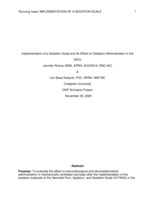 Implementation of a Sedation Scale and Its Effect on Sedation Administration in the NICU