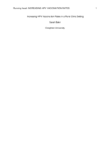 Increasing HPV Vaccination Rates in a Rural Clinic Setting