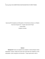 Improving ECG Competence and Recognition of Arrhythmias by Nurses on a Pediatric Acute Care Surgical Unit:  A Quality Improvement Project