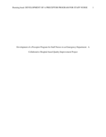 Development of a Preceptor Program for Staff Nurses in an Emergency Department: A Collaborative Hospital-based Quality Improvement Project