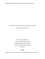 An Emergency Department Protocol for Patients with Atrial Fibrillation
