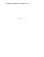 Improving Obstructive Sleep Apnea Identification in the Primary Care Setting