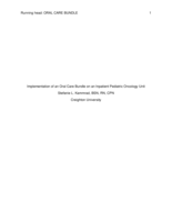 Implementation of an oral care bundle on an inpatient pediatric oncology unit