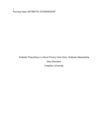 Antibiotic Prescribing in a Rural Primary Care Clinic: Antibiotic Stewardship