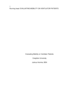 Evaluating Mobility on Ventilator Patients
