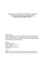 Reducing the Use of Restraints Through Education on Alternatives