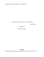 Introducing Infant Driven Feeding Guidelines in a Level III NICU