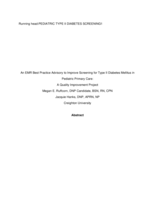 An EMR Best Practice Advisory to Improve Screening for Type II Diabetes Mellitus in Pediatric Primary Care: A Quality Improvement Project