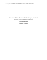 Nurse-Initiated Palliative Care Consults in the Emergency Department: Increasing Access to Palliative Care Services