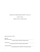 Implementing of a Weight Management Algorithm in Primary Care