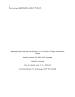 Meaningful Use of the After Visit Summary in a Free Clinic: A Quality Improvement Project