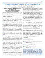 Law practice in the 21st century: Where are we heading?