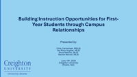 Building Instruction Opportunities for First-Year Students through Campus Relationships