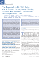 The Impact of the ELNEC Online Curriculum on Undergraduate Nursing Students' Self-Perceived Confidence in Providing Palliative Care