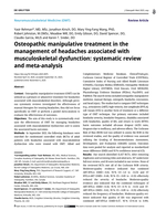 Osteopathic manipulative treatment in the management of headaches associated with musculoskeletal dysfunction: systematic review and meta-analysis