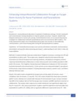 Enhancing Interprofessional Collaboration through an Escape Room Activity for Nurse Practitioner and Paramedicine Students